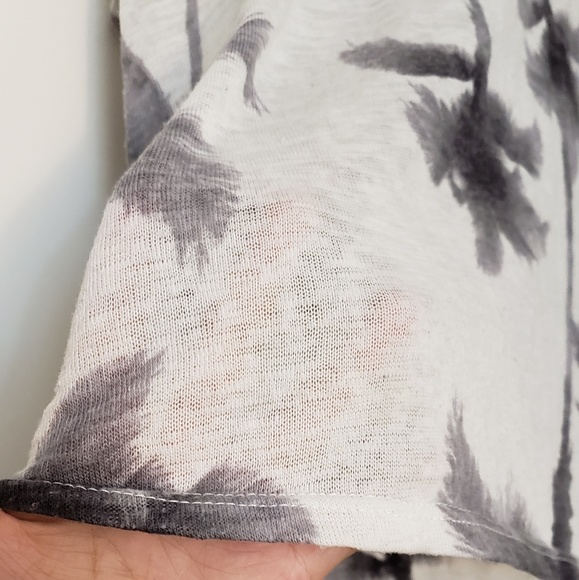 Watercolor Palm Tree Print High Low Tank Top - Picture 3 of 5